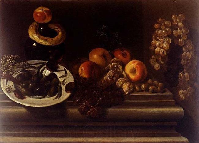 Juan de  Espinosa Still-Life of Fruit and a Plate of Olives Germany oil painting art